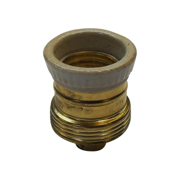 Lampfix 05496 Continental Lampholder 10mm ES Brassed With Porcelain Ring (Unearthed)