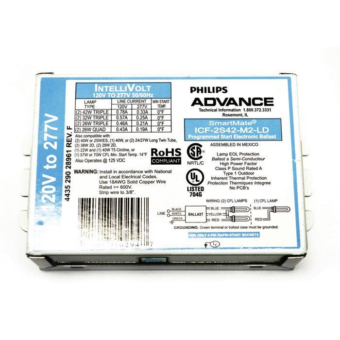 PHILIPS - ICF2S42M2LD-PH 120-277v Philips Advance Ballast 50/60Hz