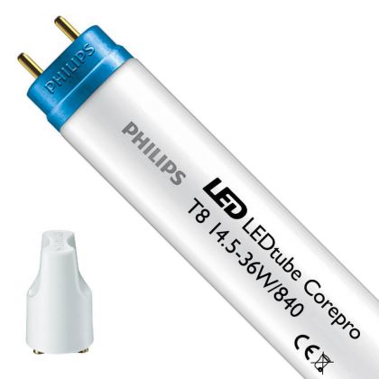 Philips CorePro LEDtube 1200mm 14.5W 840 - LED Tube T8 CorePro (EM/Mains) Standard Output 14.5W 1600lm - 840 Cool White | 120cm - Replaces 36W