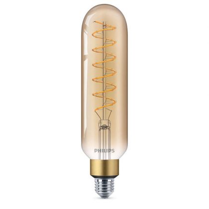 Philips LED classic-giant 40W E27 T65 GOLD DIM - Classic LED E27 Tubular Filament Gold 7W 470lm - 820 Extra Warm White | Replaces 40W