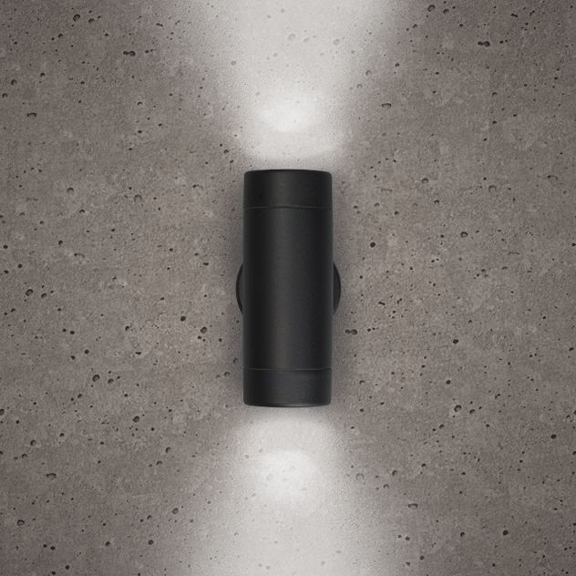 Bell 10339 - Luna GU10 Wall Light - Fixed Up/Down, Black, IP65