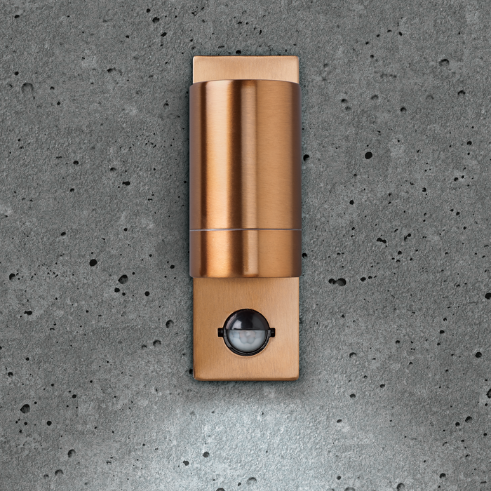 Bell 10416 - Luna GU10 PIR Wall Light - Fixed Single, Copper, IP54