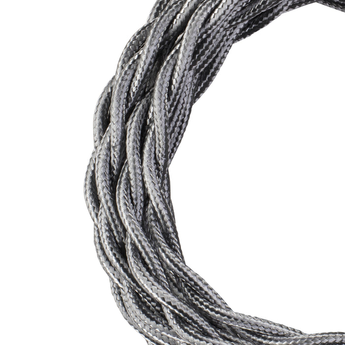 Bailey - 140315 - Textile Cable Twisted 2C 3M Metallic Silver