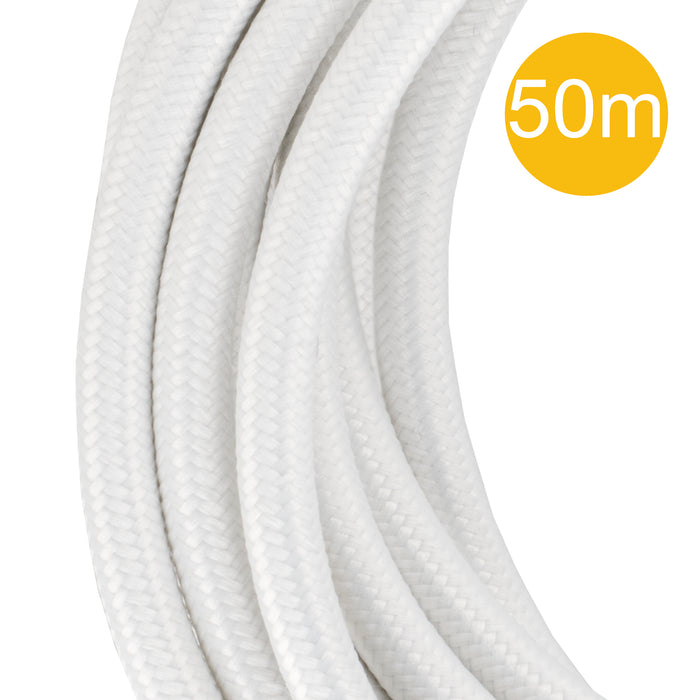 Bailey 142279 - Textile Cable 3C White 50m Roll