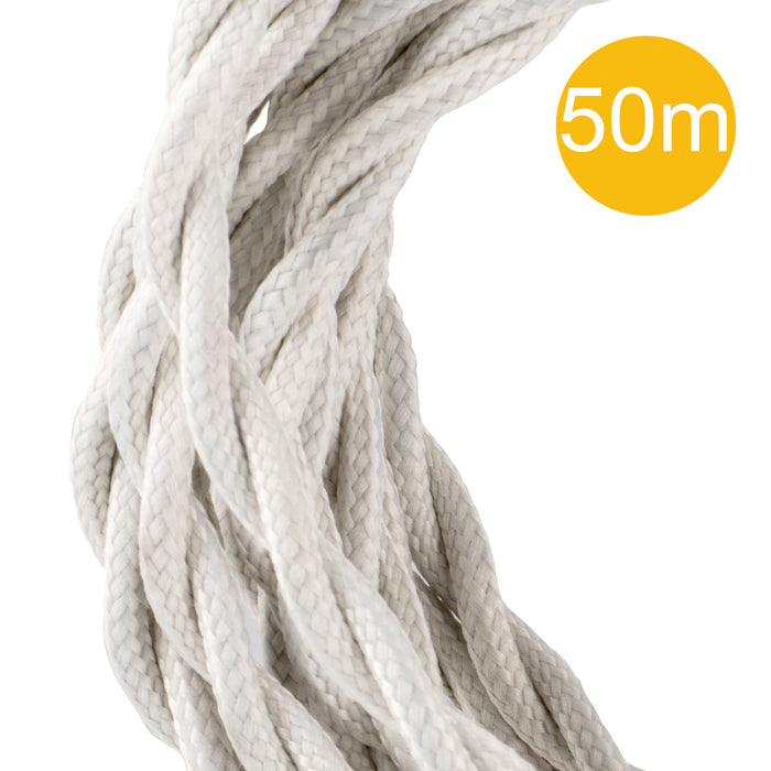 Bailey 140784 - Textile Cable Twisted 2C Beige 50m Roll