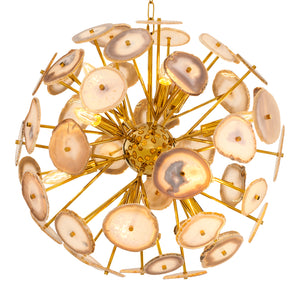 Bailey 140845 - Chandelier Irma S Gold Agate Stone Bailey Bailey - The Lamp Company