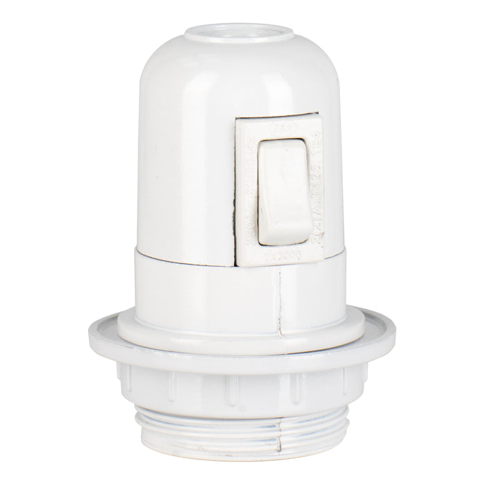 Bailey - 141134 - Lampholder E27 Bakelite Half Thread + Switch White