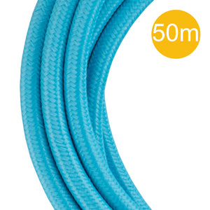 Bailey 142555 - Textile Cable 2C Sky Blue 50M Roll Bailey Bailey - The Lamp Company