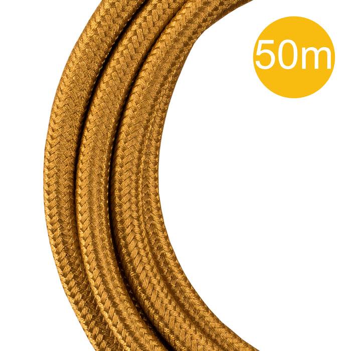 Bailey - 145039 - Textile Cable 3C 50M Gold