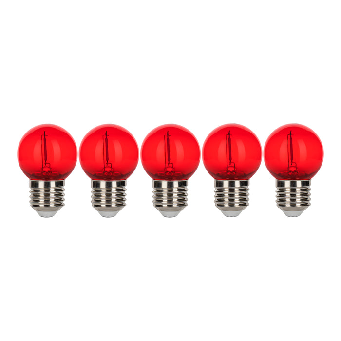 Bailey - 143027 - EcoPack 5pcs LED Party FIL G45 E27 0.6W Red PC