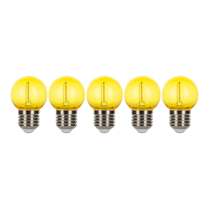 Bailey - 143039 - EcoPack 5pcs LED Party FIL G45 E27 0.6W Yellow PC