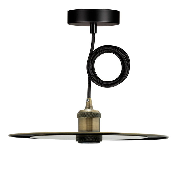 Bailey - 143876 - Pendant Set Slim E27 Bronze Antique 3M 2C Black