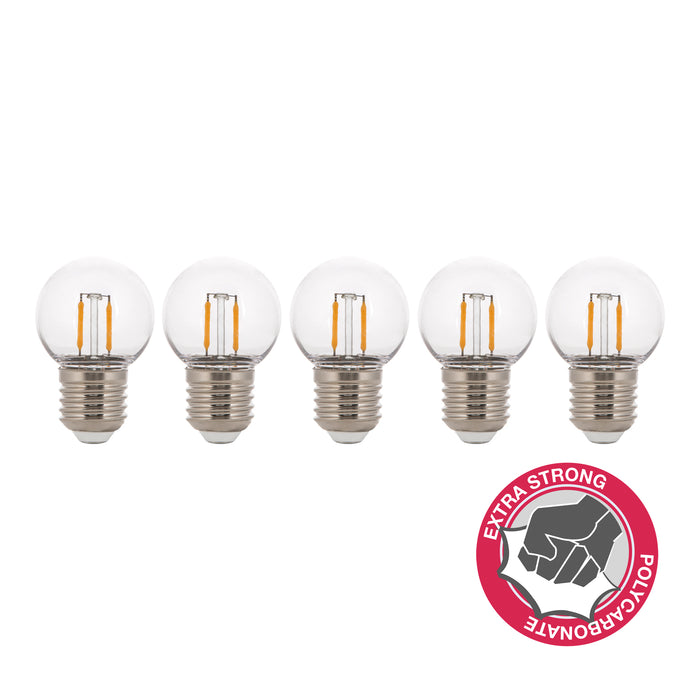 Bailey - 144082 - EcoPack 5pcs LED FIL Safe G45 E27 2W (19W) 180lm 827 PC Clea