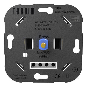 Bailey - 144087 - Tradim 2498 Multicontrol LED Wall Dimmer 5-200W Light Bulbs Bailey - The Lamp Company