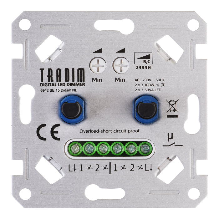 Bailey - 144090 - Tradim 2494H Tronic Duo Dimmer LED 2 x 1-100W