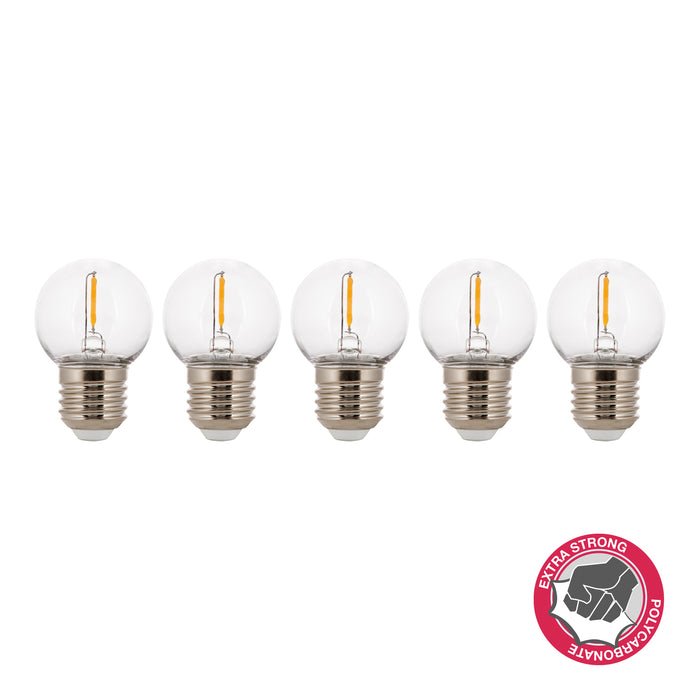 Bailey - 144945 - EcoPack 5pcs LED FIL Safe G45 E27 1W (9W) 80lm 827 PC Clear