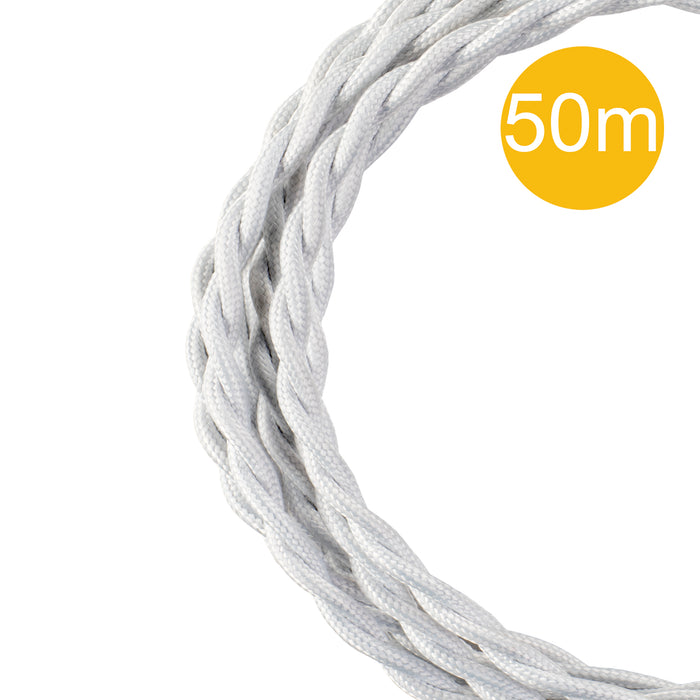 Bailey - 145040 - Textile Cable Twisted 3C 50M White