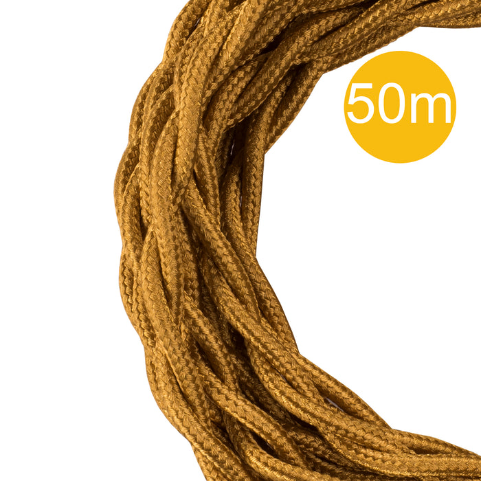 Bailey - 145044 - Textile Cable Twisted 3C 50M Gold