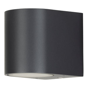 Bailey - 145109 - Wall Lamp Outdoor 1x GU10 Anthracite D-shape IP44 Light Bulbs Bailey - The Lamp Company