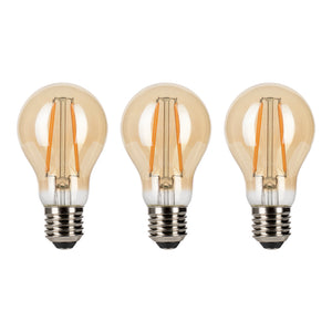 Bailey - 145216 - EcoPack 3pcs LED FIL A60 E27 6W (48W) 600lm 822 Gold Light Bulbs Bailey - The Lamp Company