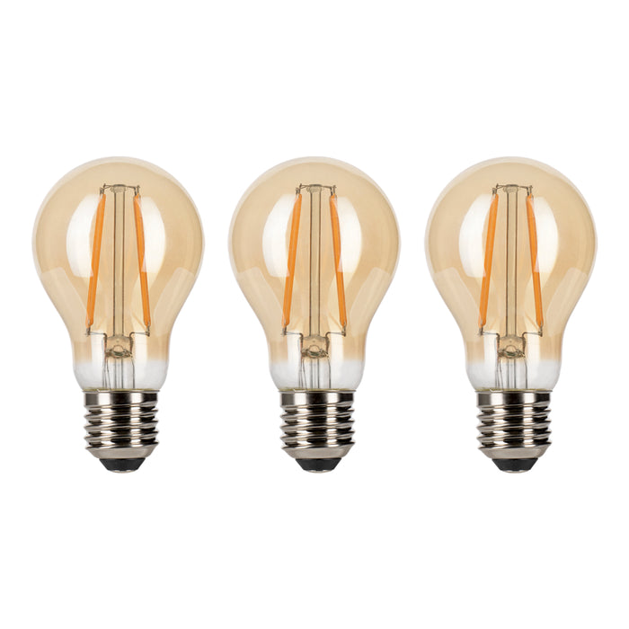 Bailey - 145216 - EcoPack 3pcs LED FIL A60 E27 6W (48W) 600lm 822 Gold