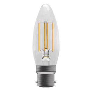 4W LED Filament Clear Candle BC 2700K  Other - The Lamp Company