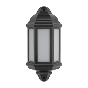 LED 8W Integrated Retro Vintage Half Lantern Black IP54 4000K