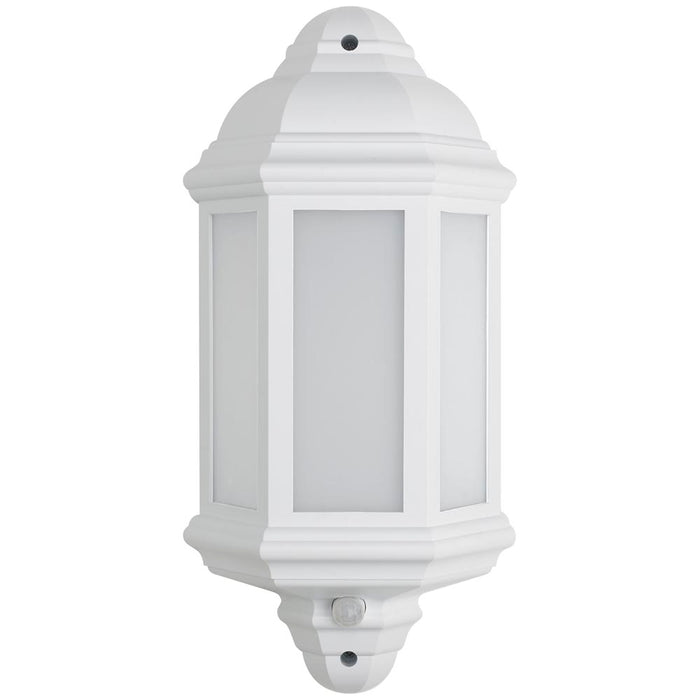 LED 8W Integrated Retro Vintage Half Lantern White IP54 4000K with PIR