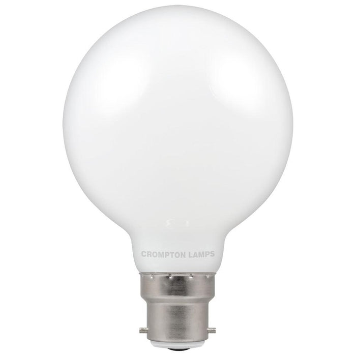 Crompton 7W LED G95 Opal Globe 2700K B22d Dimmable