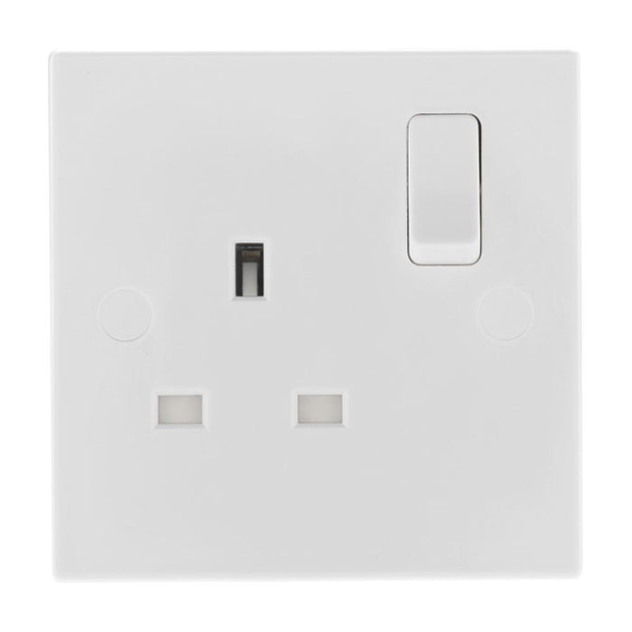 13 Amper Square Edge Socket 1 Gang White 921DP Nexus