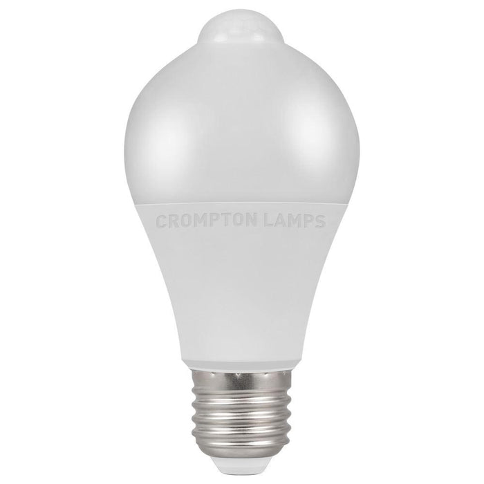 Crompton LED GLS PIR Dusk till Dawn 10W E27 Very Warm White Opal