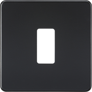 Knightsbridge GDSF001MB Screwless 1G grid faceplate - Matt Black