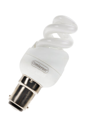 Bailey - OMC1307 - CFL Mini Spiral Ba15d 240V 7W/827 Light Bulbs Omicron - The Lamp Company