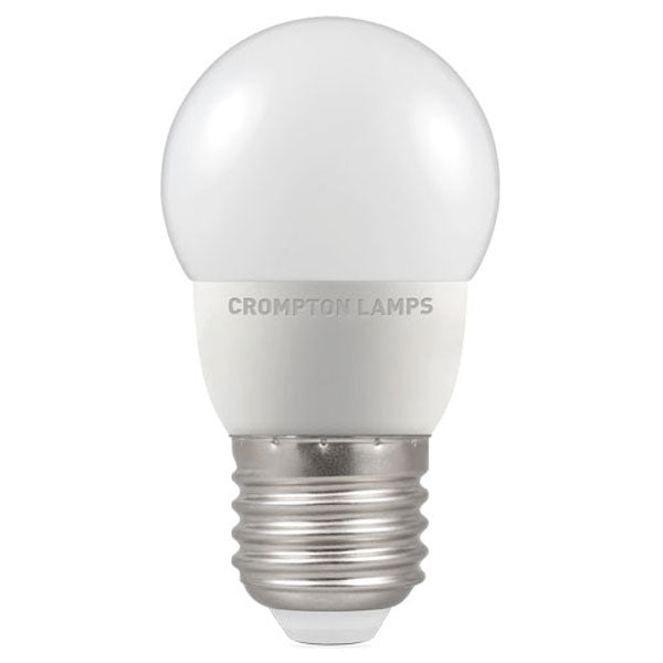 Crompton LED 45mm Round Thermal Plastic 5.5W E27 Very Warm White Opal Dimmable