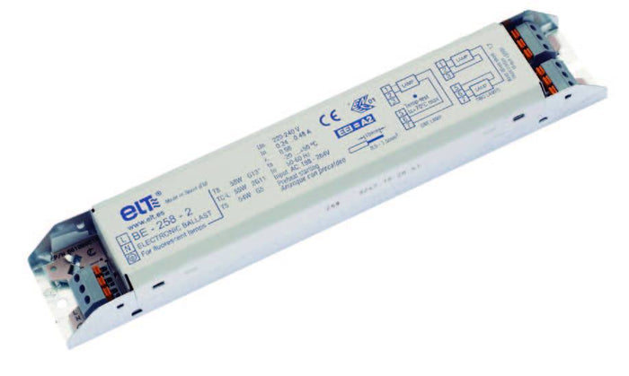 ELT BE 258-2 - Linear Electronic Ballast T8 1-2x58W, T5 1-2x54W, TC-L 1-2x55W