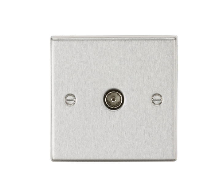 Knightsbridge CS010BC TV Outlet (non-isolated) - Square Edge Brushed Chrome