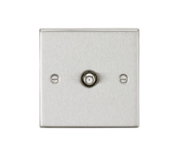 Knightsbridge CS015BC SAT TV Outlet - Square Edge Brushed Chrome