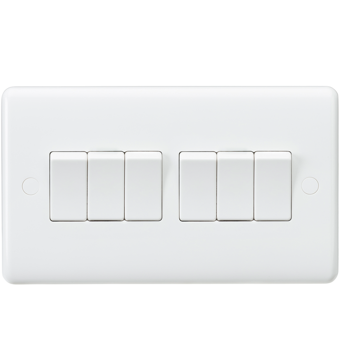 Knightsbridge CU4200 Curved Edge 10A 6G 2-Way Switch