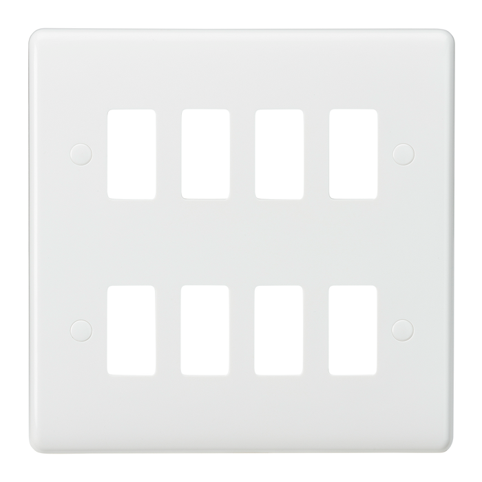 Knightsbridge CUG8 Curved edge 8G grid faceplate