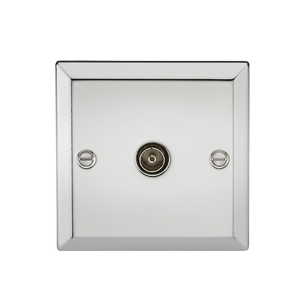 Knightsbridge CV010PC TV Outlet (non-isolated) - Bevelled Edge Polished Chrome - Knightsbridge - Sparks Warehouse