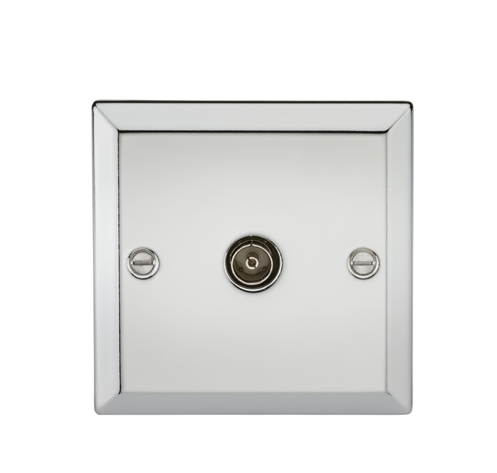 Knightsbridge CV010PC TV Outlet (non-isolated) - Bevelled Edge Polished Chrome