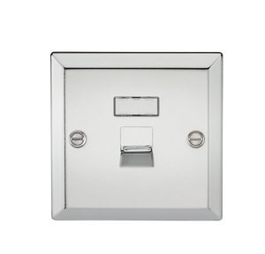 Knightsbridge CV45PC RJ45 Network Outlet - Bevelled Edge Polished Chrome - Knightsbridge - Sparks Warehouse