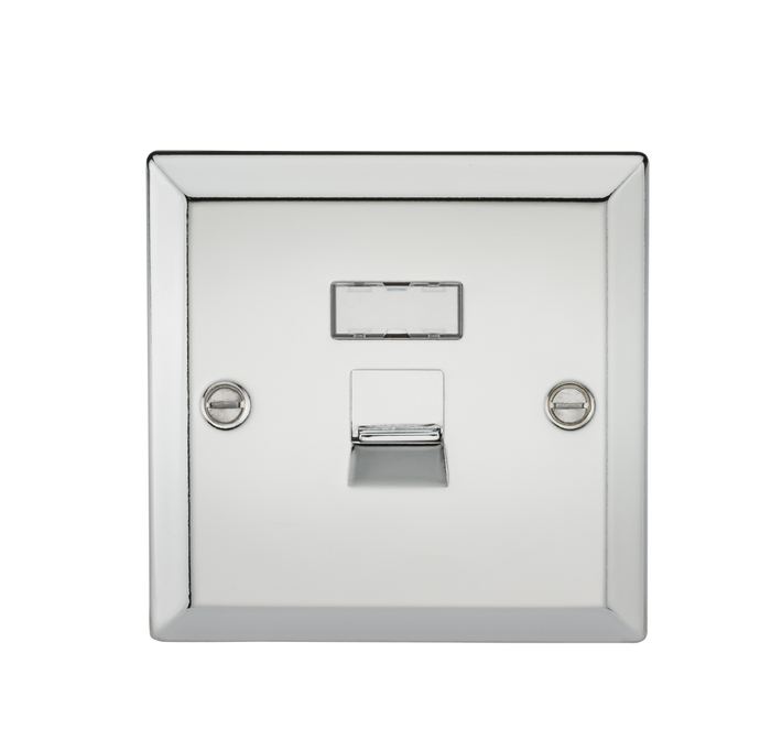 Knightsbridge CV45PC RJ45 Network Outlet - Bevelled Edge Polished Chrome