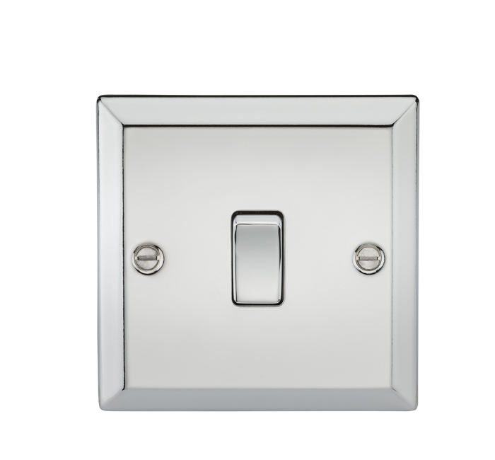 Knightsbridge CV834PC 20A 1G DP Switch - Bevelled Edge Polished Chrome