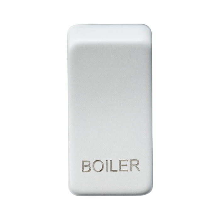 Knightsbridge GDBOILMW Switch cover "marked BOILER" - Matt White