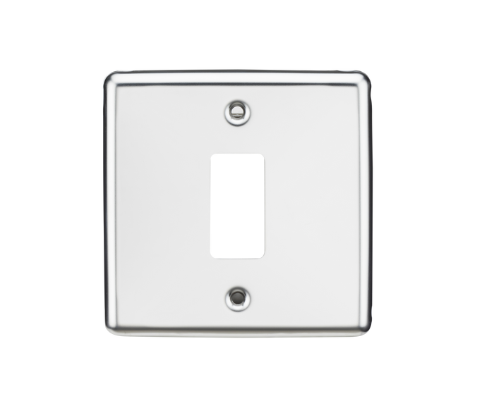 Knightsbridge GDCL1PC 1G Grid Faceplate - Rounded Edge Polished Chrome