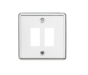 Knightsbridge GDCL2PC 2G Grid Faceplate - Rounded Edge Polished Chrome