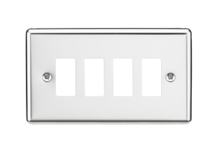 Knightsbridge GDCL4PC 4G Grid Faceplate - Rounded Edge Polished Chrome