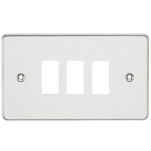 Knightsbridge GDFP003PC Flat plate 3G grid faceplate - polished chrome - Knightsbridge - Sparks Warehouse