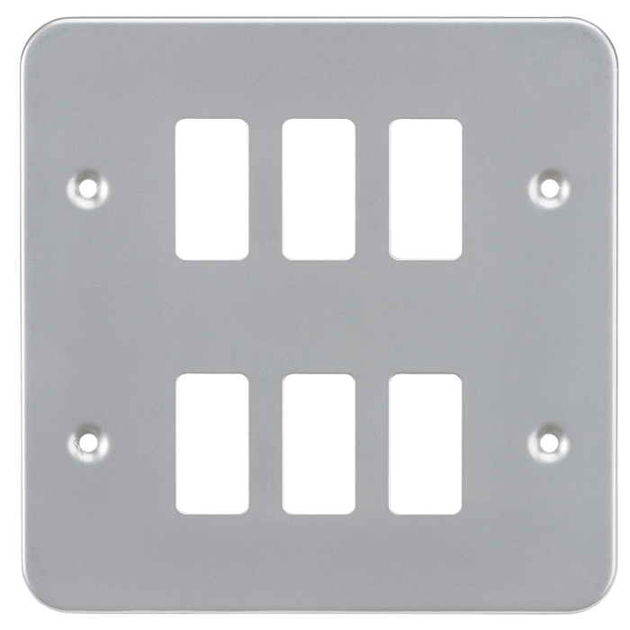 Knightsbridge GDFP006M Metal Clad 6G Grid faceplate